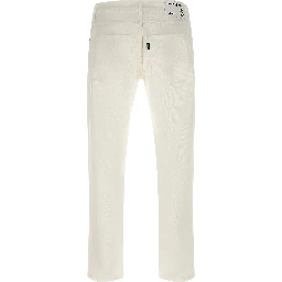 White Cotton Straight-Leg Jeans