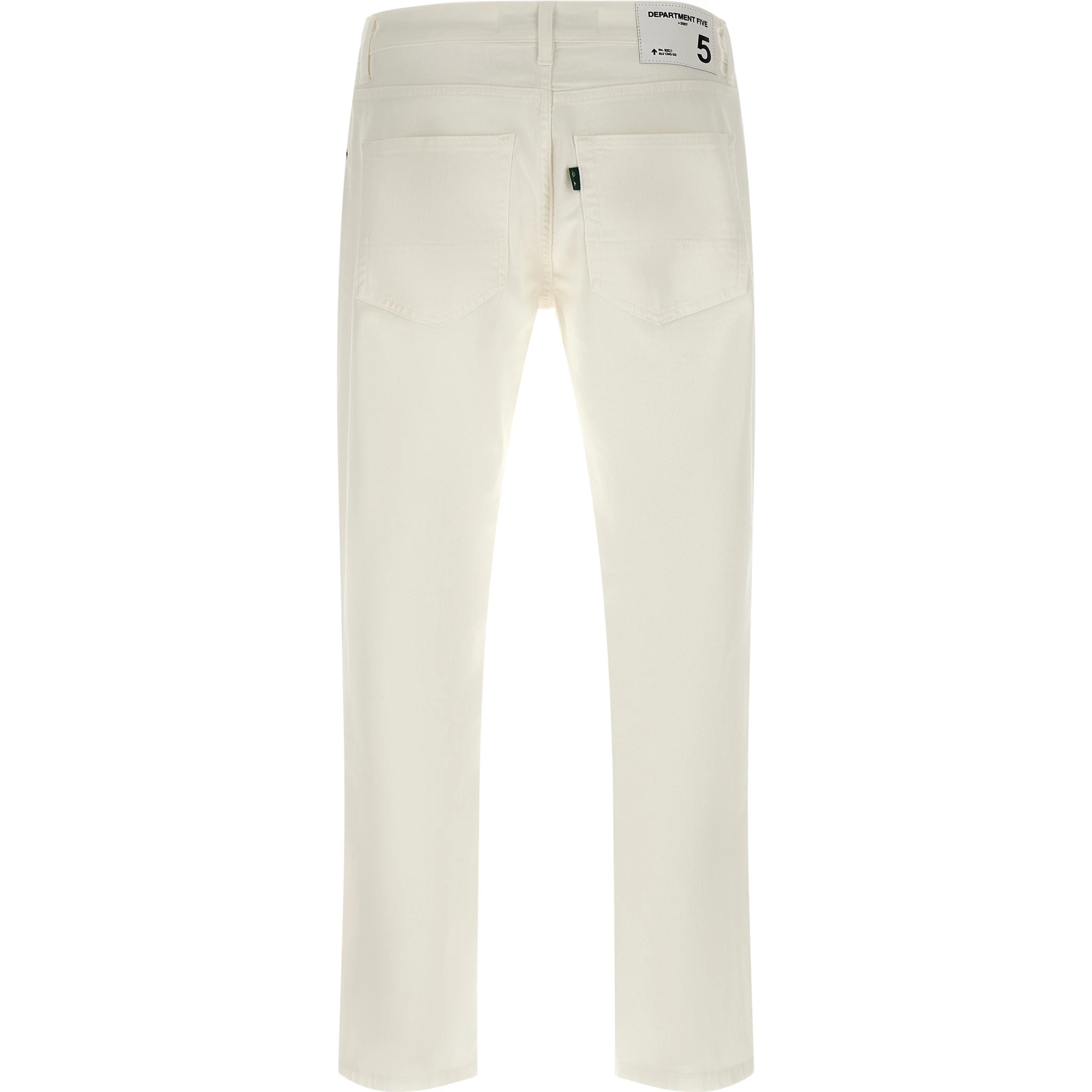 White Cotton Straight-Leg Jeans