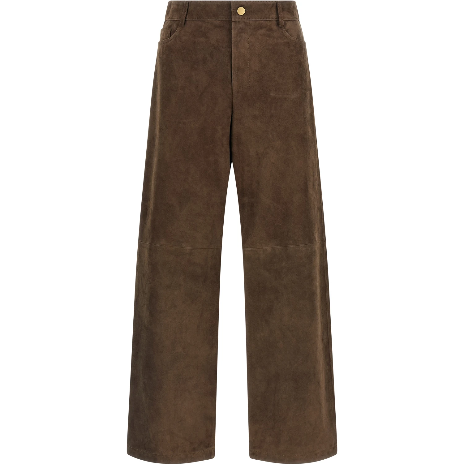 Brown Lamb Leather Casual Pants