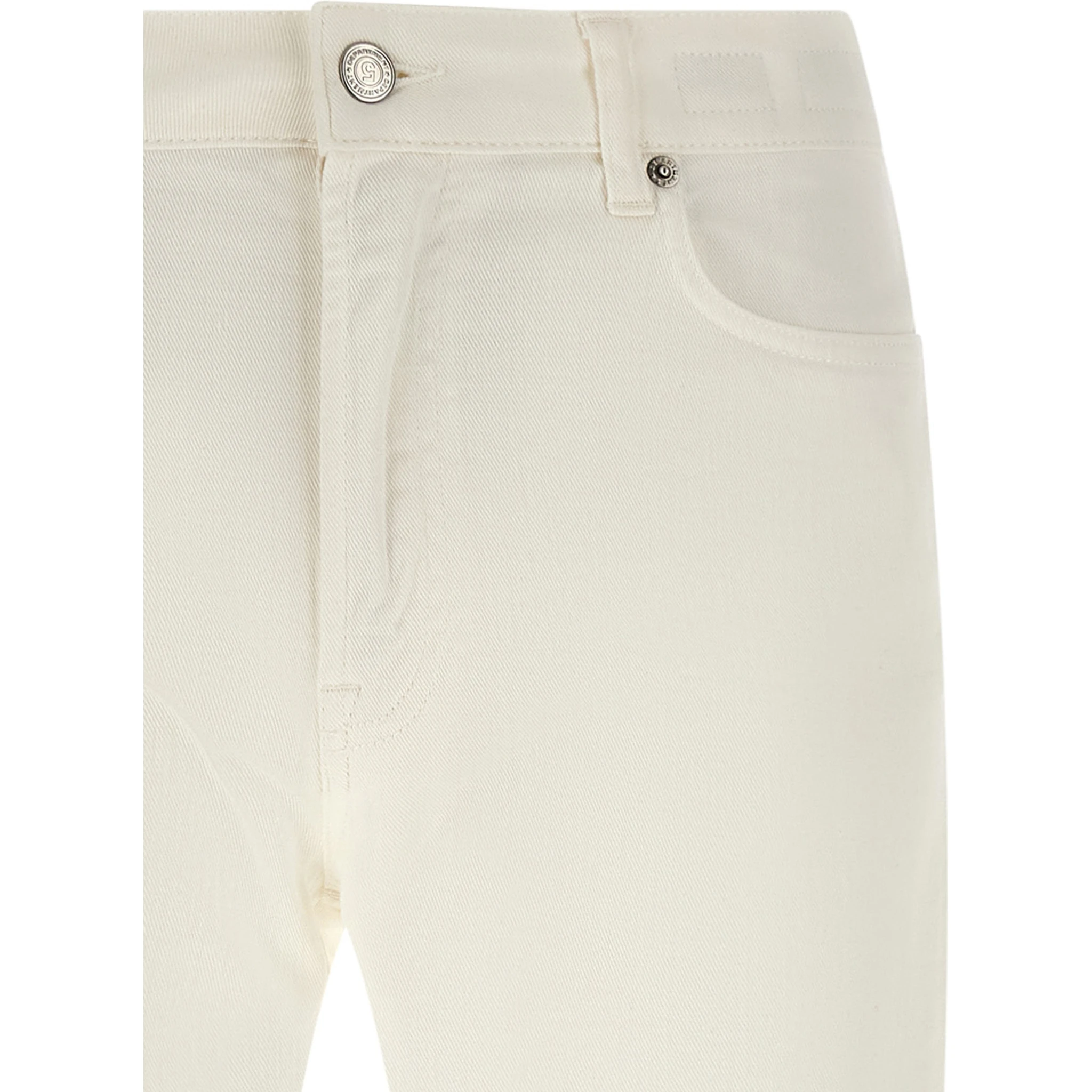 White Cotton Straight-Leg Jeans