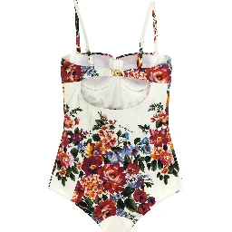 White Polyamide One-Piece Swimsuit