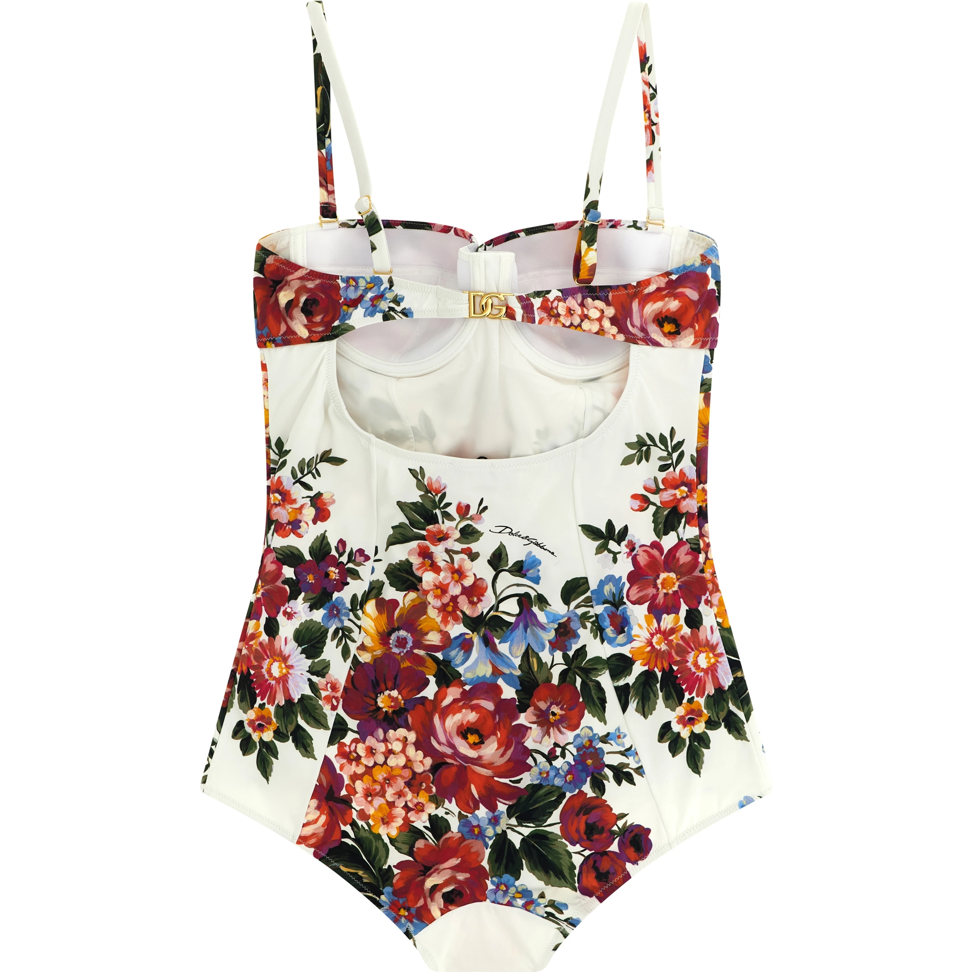 White Polyamide One-Piece Swimsuit
