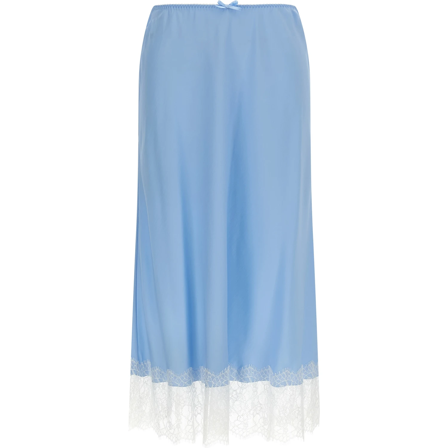 Blue Acetate Midi Skirt