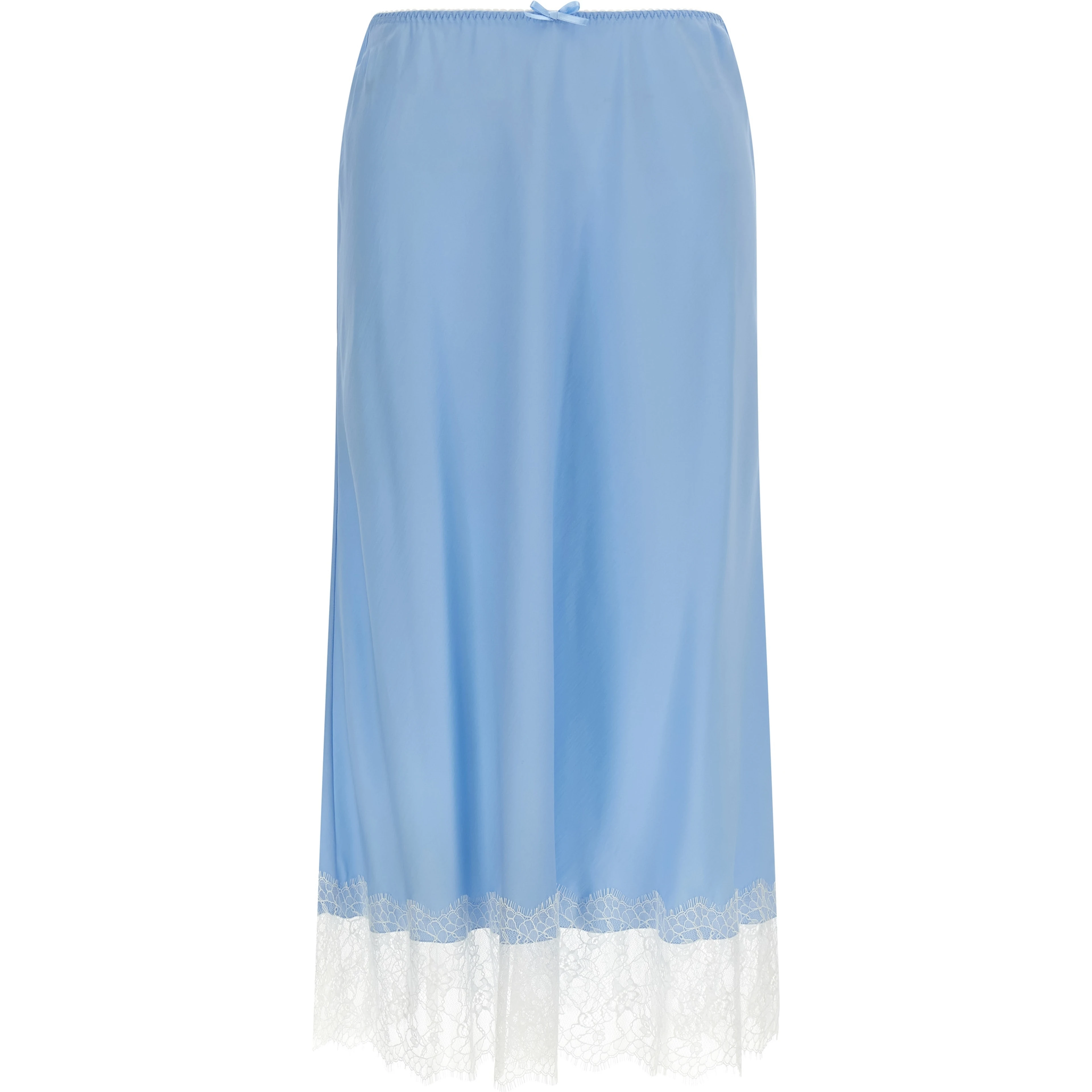 Blue Acetate Midi Skirt