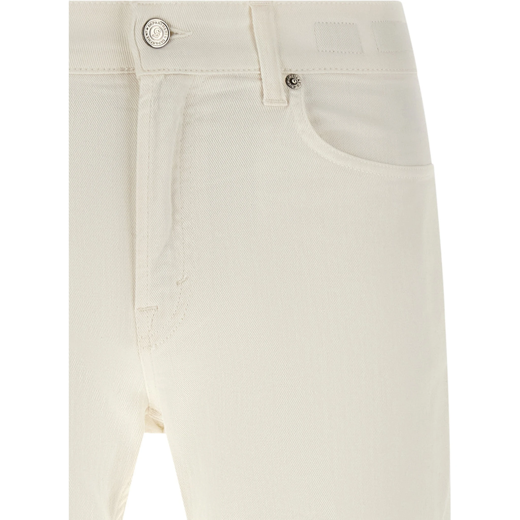 White Cotton Straight-Leg Jeans