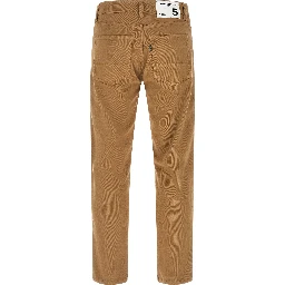 Beige Cotton Straight-Leg Jeans