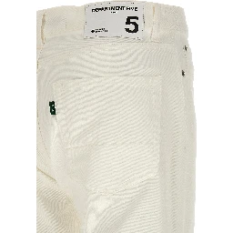 White Cotton Straight-Leg Jeans