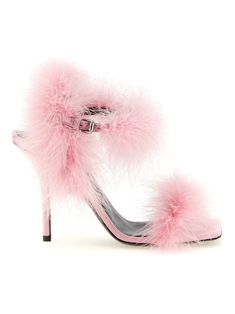 Multicolor Viscose Stiletto Heel Sandals