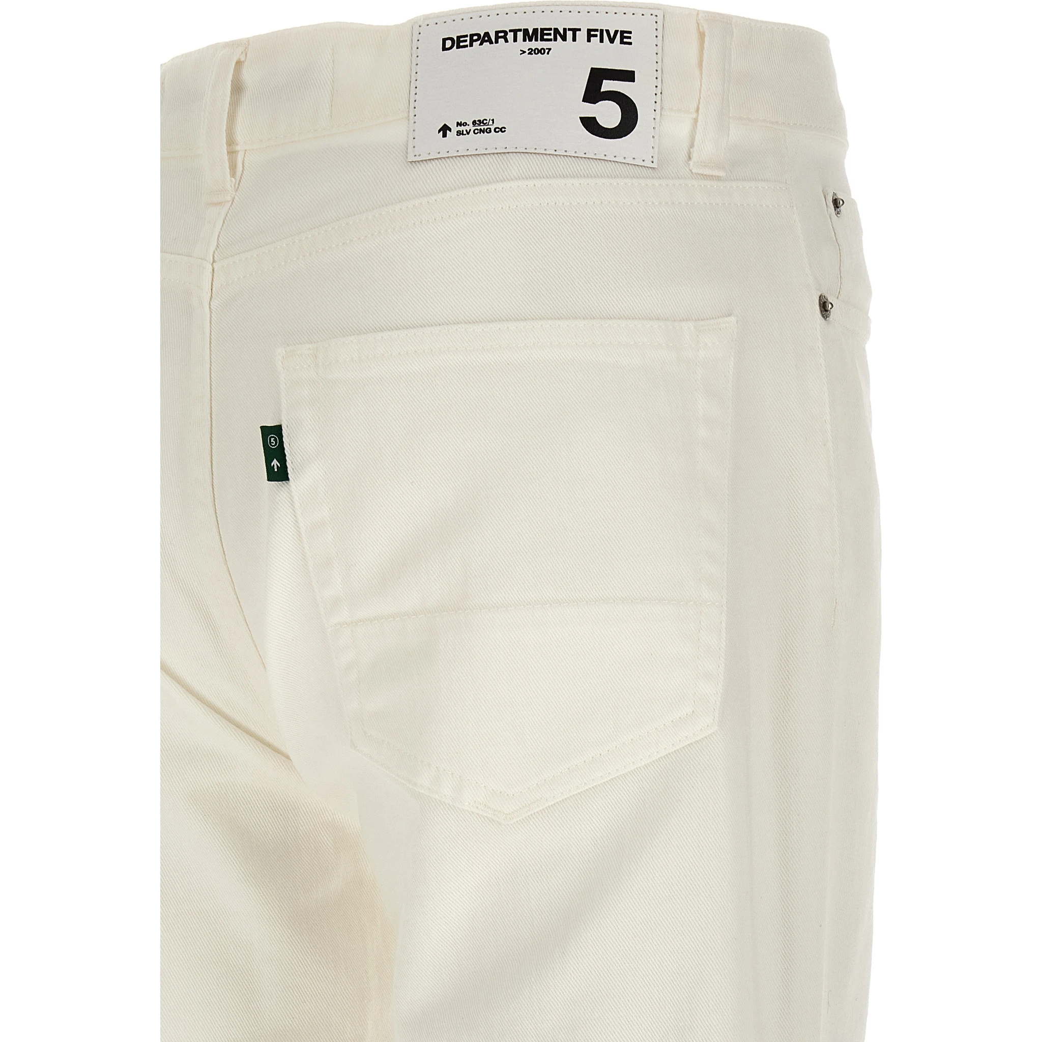 White Cotton Straight-Leg Jeans