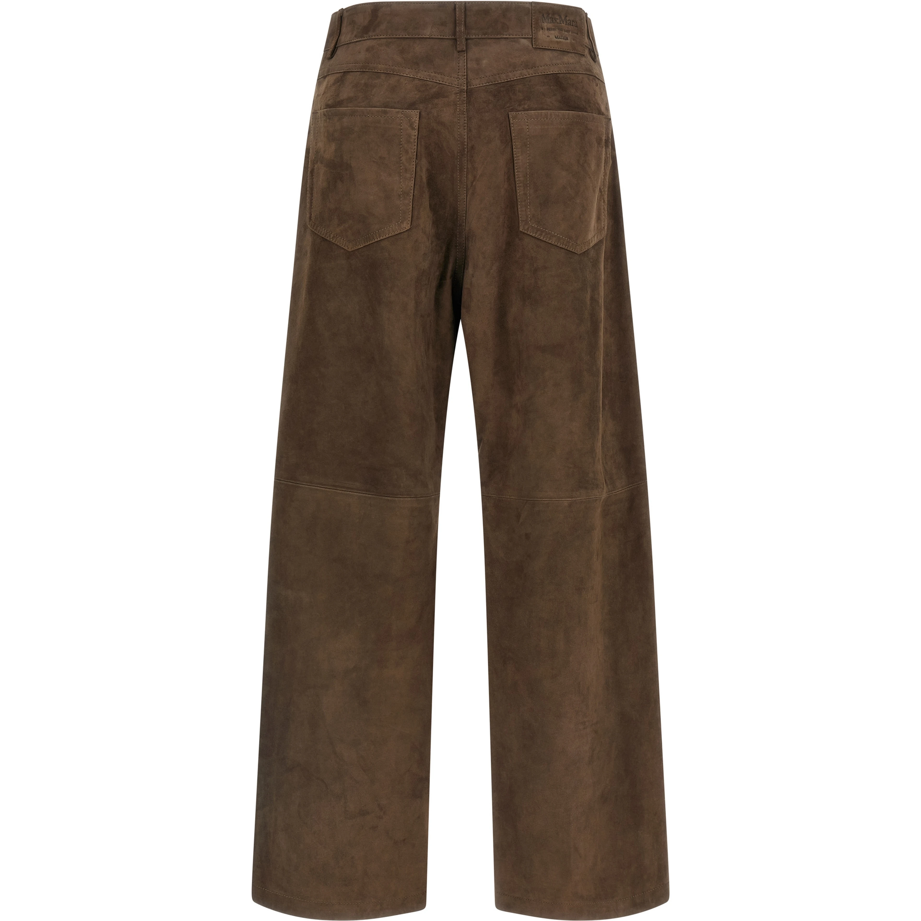Brown Lamb Leather Casual Pants