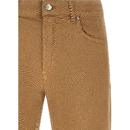 Beige Cotton Straight-Leg Jeans