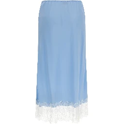 Blue Acetate Midi Skirt