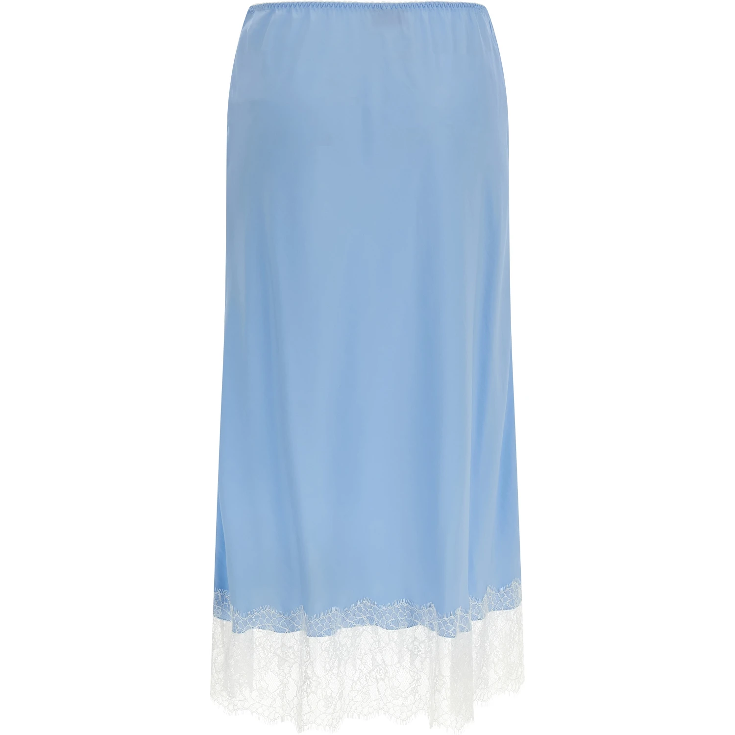 Blue Acetate Midi Skirt