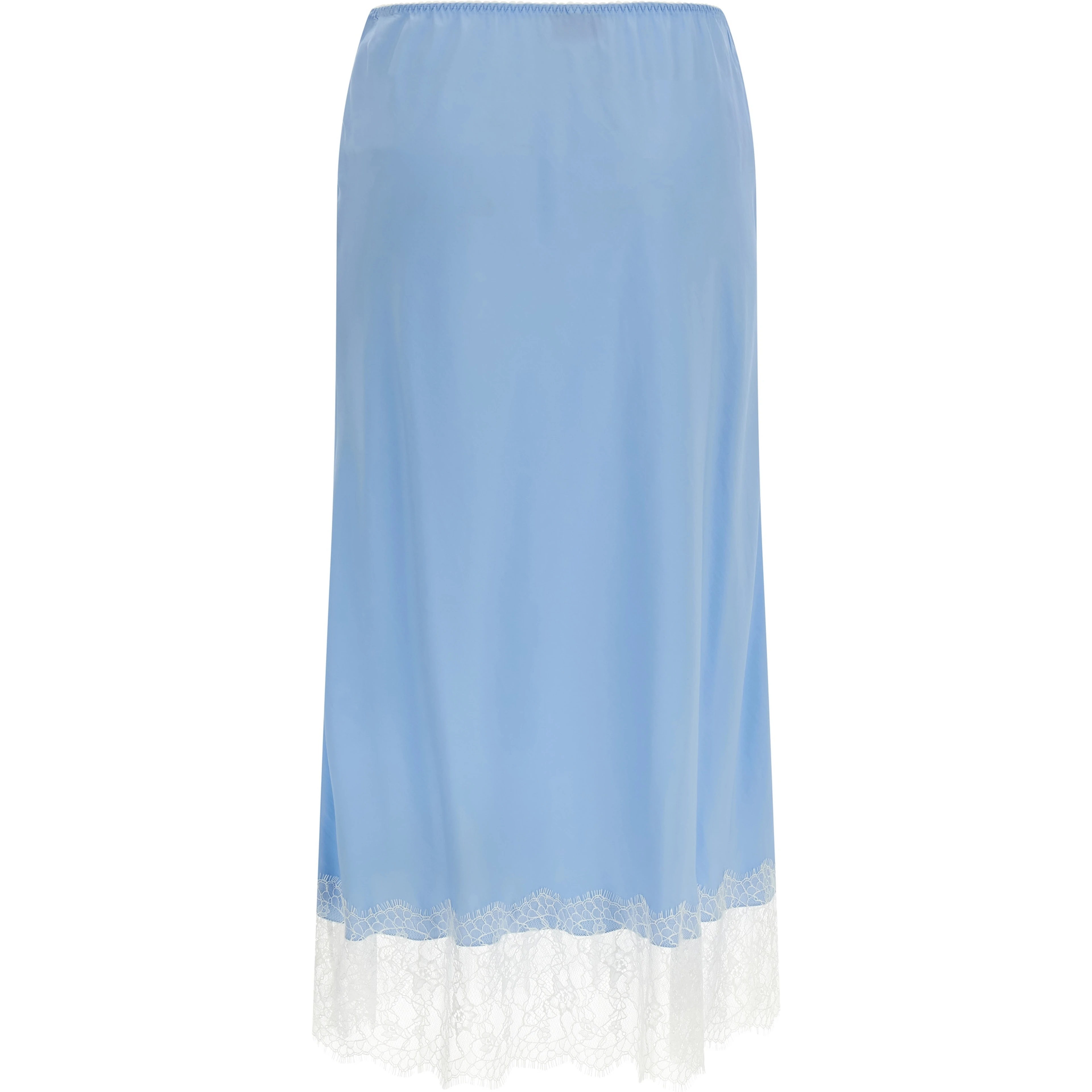 Blue Acetate Midi Skirt