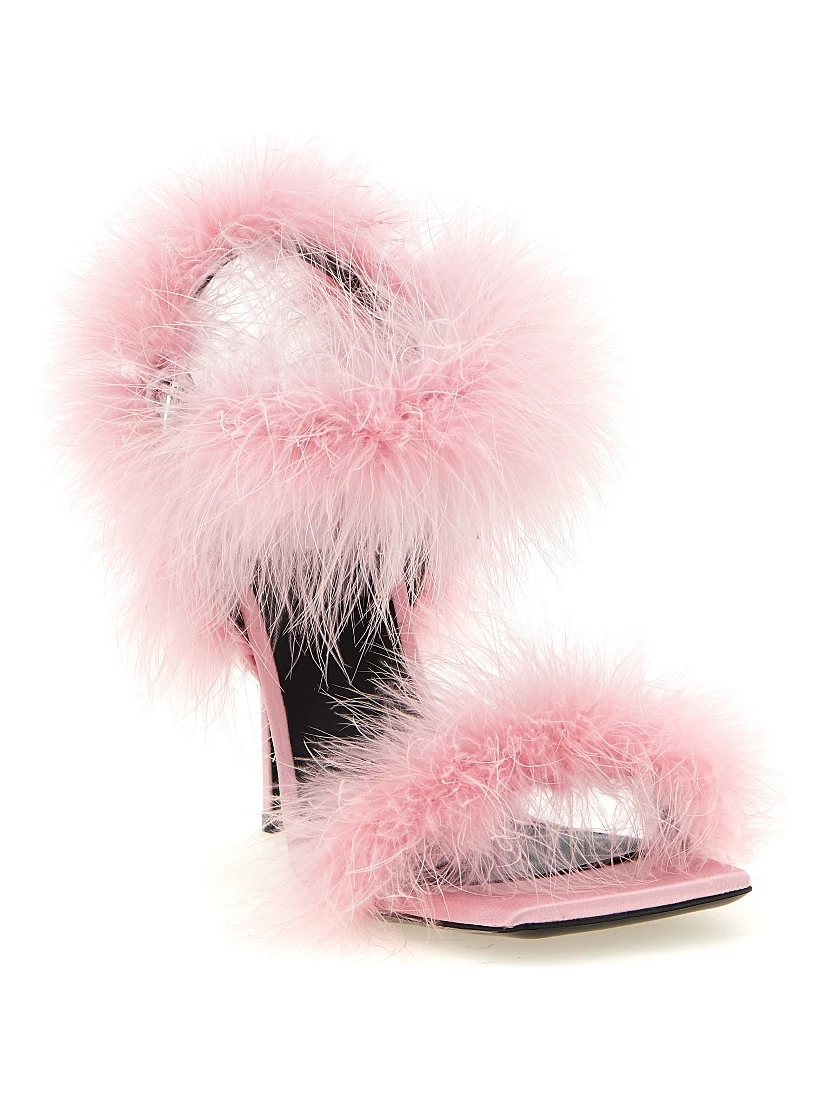 Multicolor Viscose Stiletto Heel Sandals
