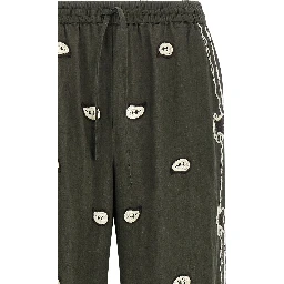 Bicolor Linen Casual Pants