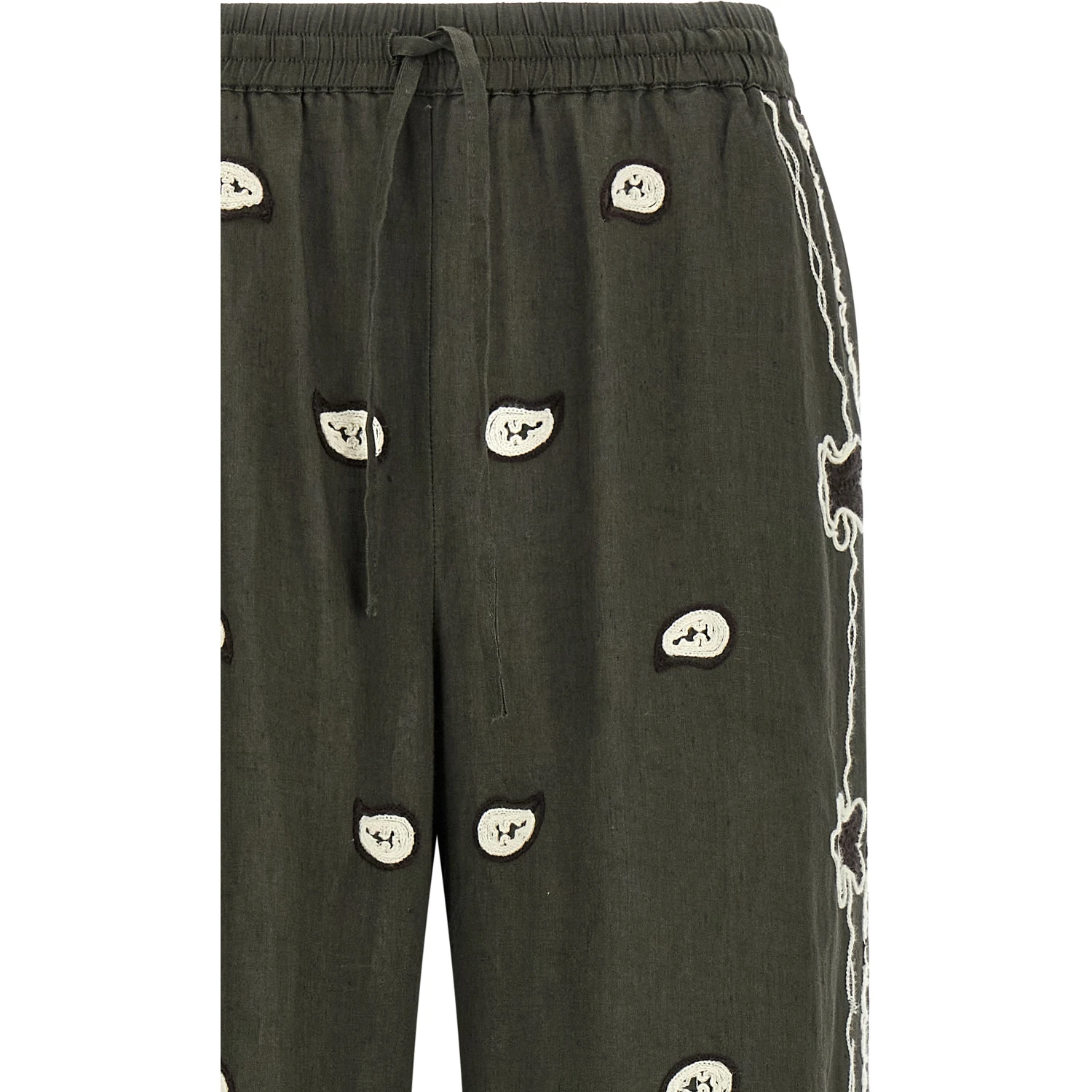 Bicolor Linen Casual Pants