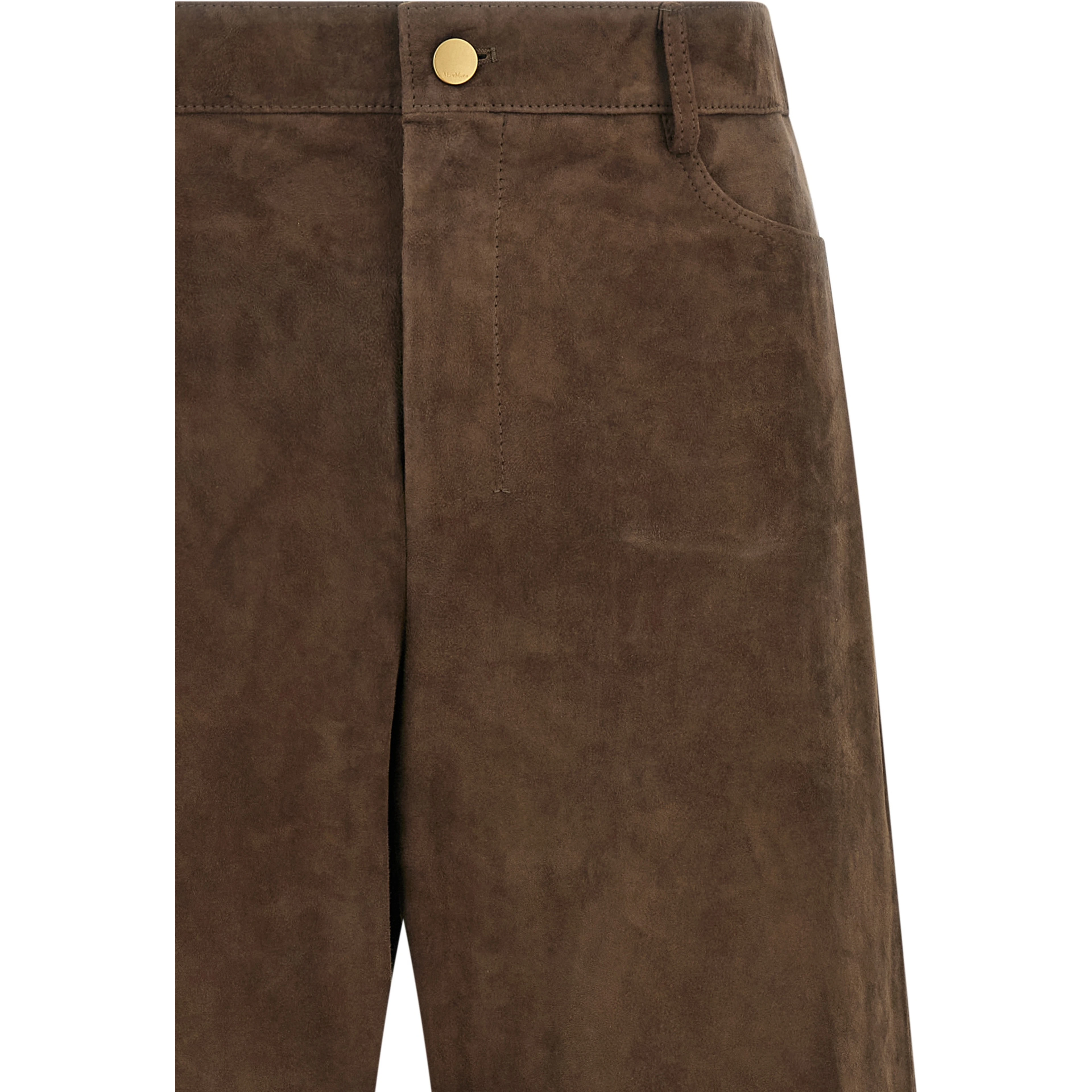 Brown Lamb Leather Casual Pants