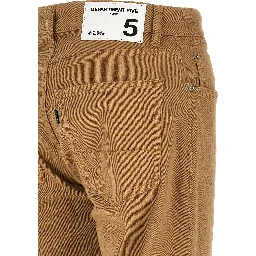 Beige Cotton Straight-Leg Jeans