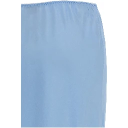 Blue Acetate Midi Skirt