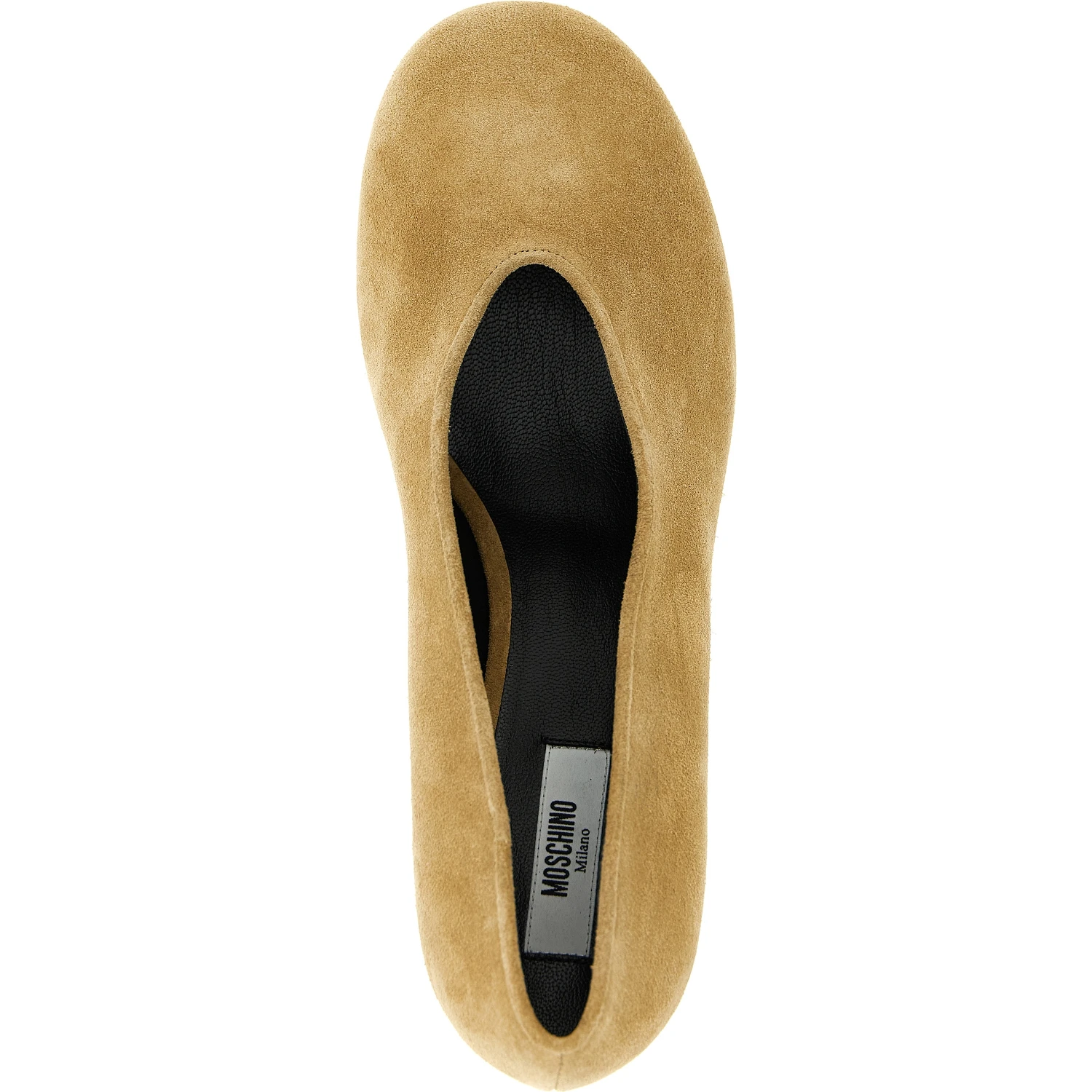Beige Calfskin Mid Heel Pumps