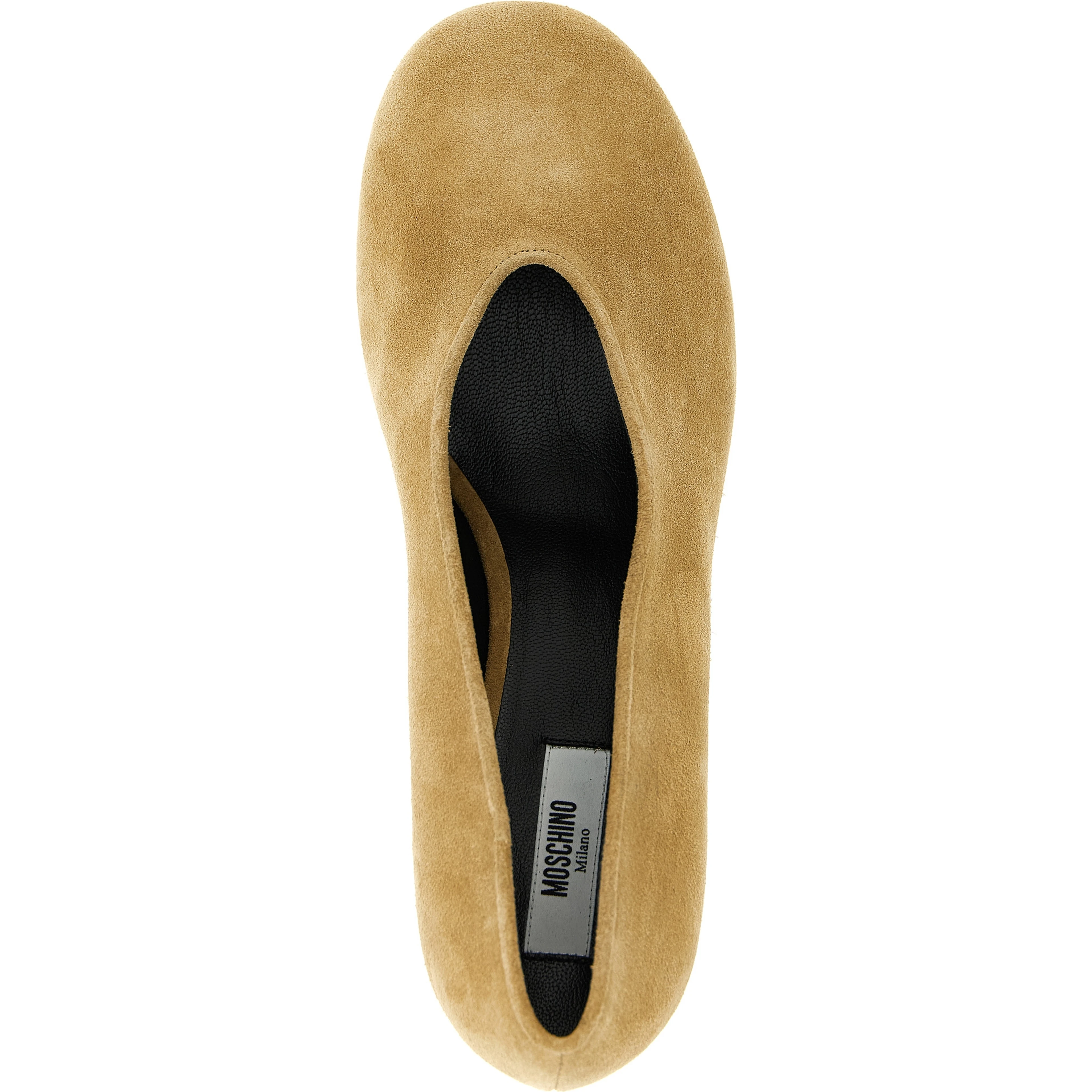 Beige Calfskin Mid Heel Pumps