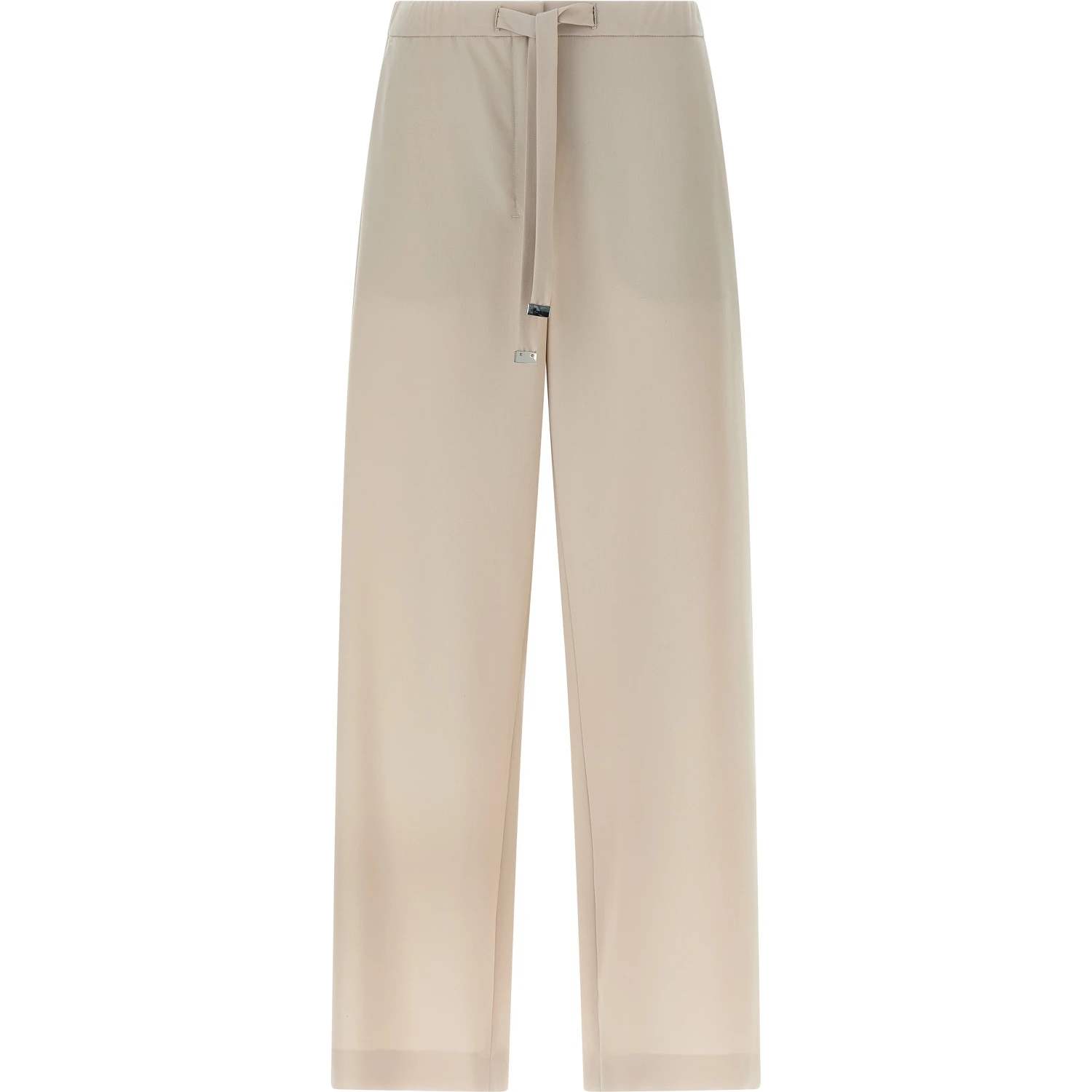 Beige Virgin Wool Athletic Pants