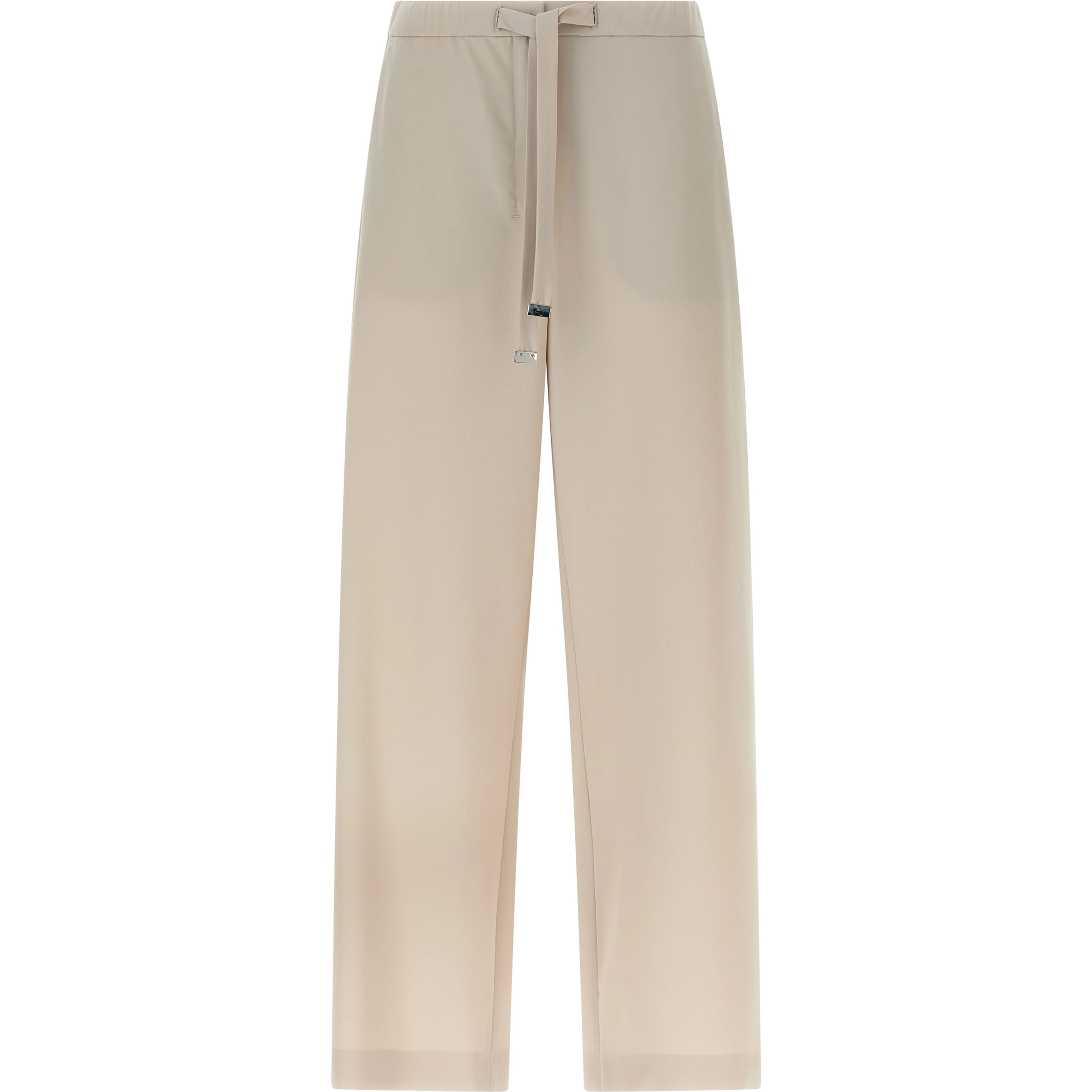 Beige Virgin Wool Athletic Pants