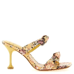 Bicolor Cowhide Stiletto Heel Sandals