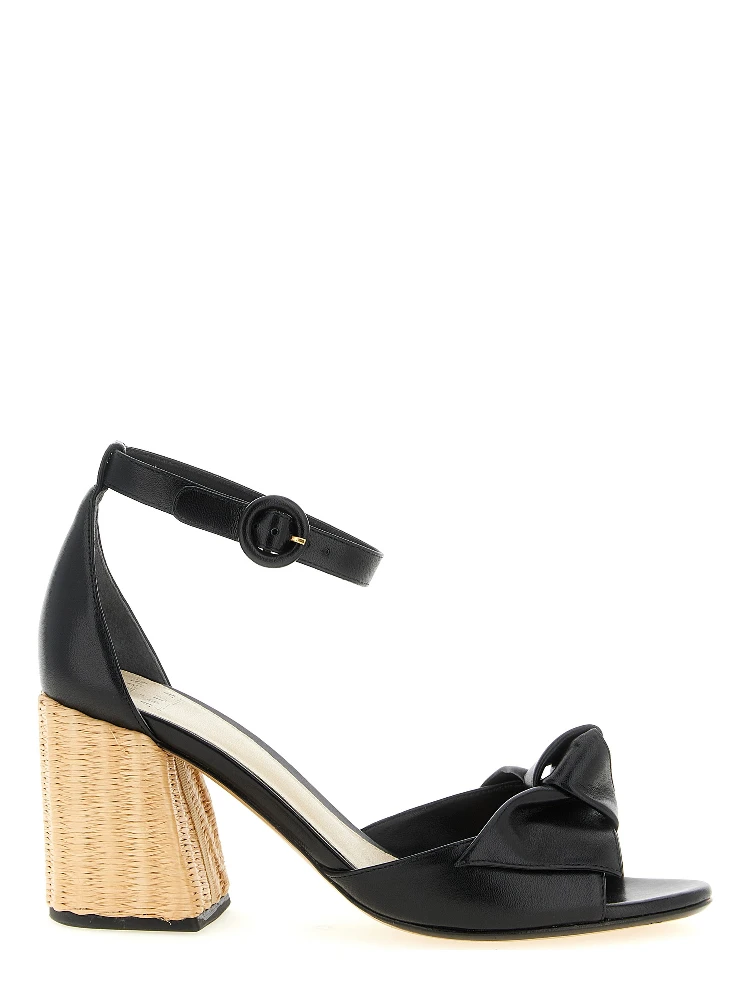 Black Cowhide Stiletto Heel Sandals