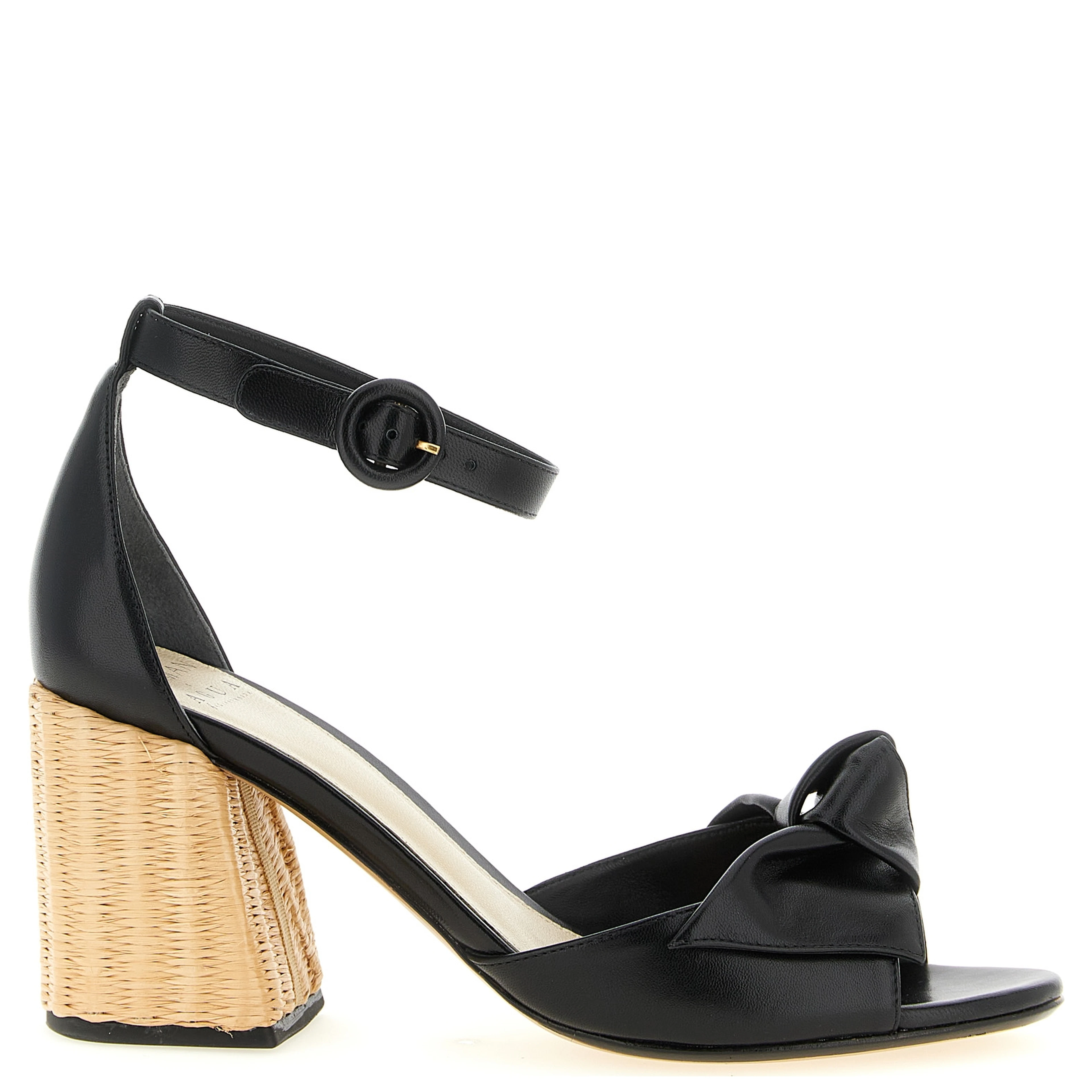 Black Cowhide Stiletto Heel Sandals