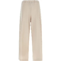 Beige Virgin Wool Athletic Pants