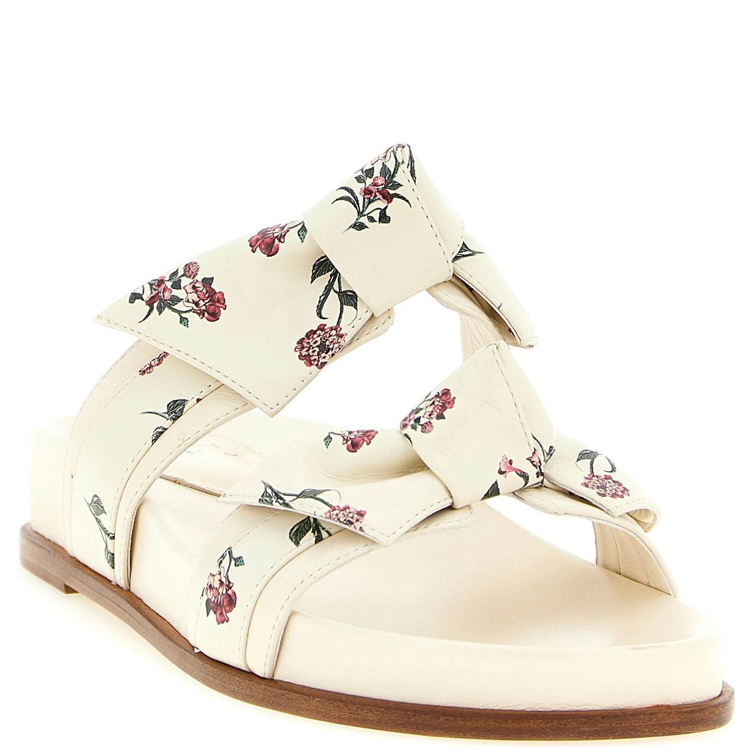 White Cowhide Slides