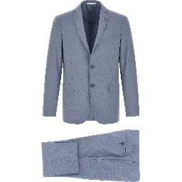 Blue Polyester Two-Piece Suit