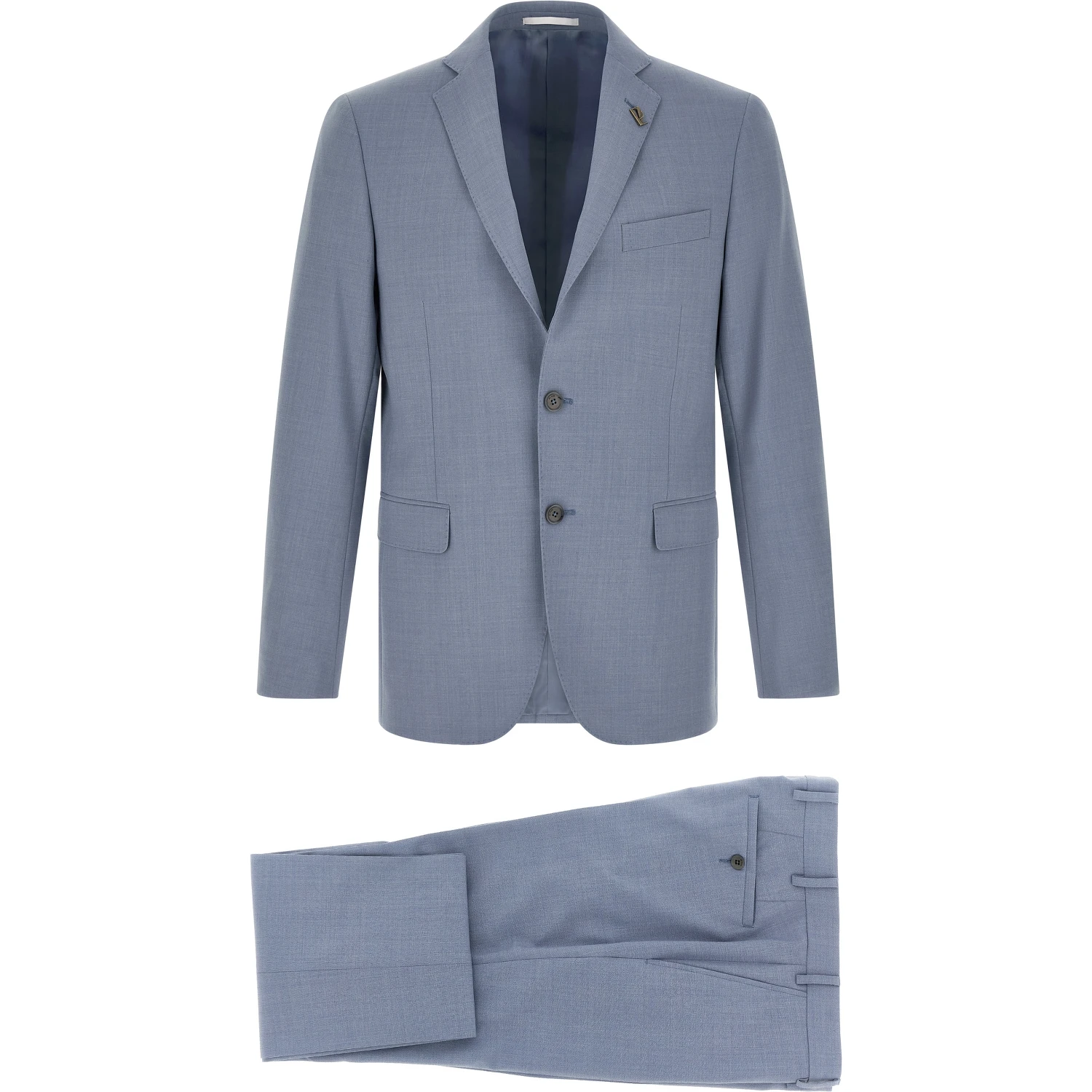 Blue Polyester Two-Piece Suit