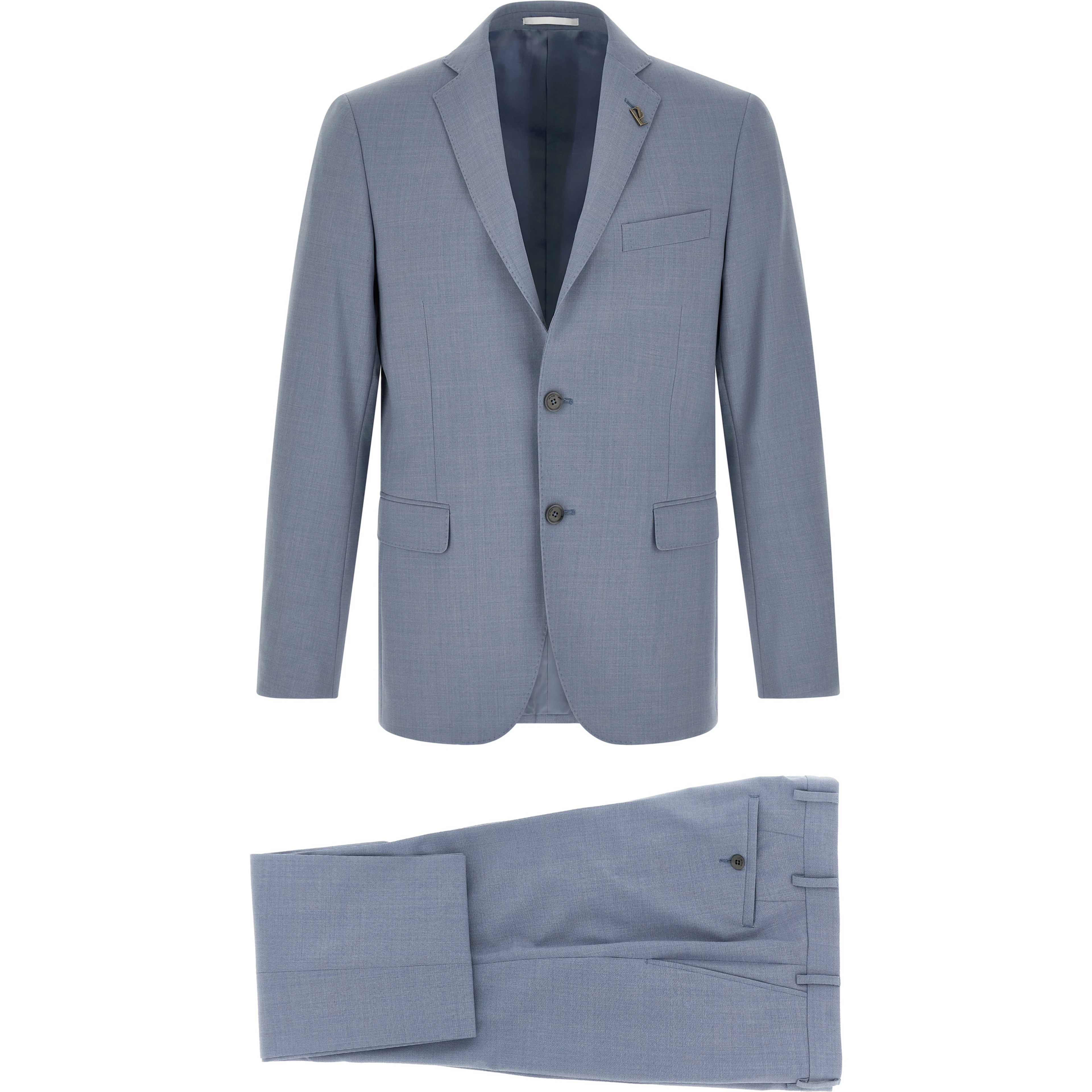Blue Polyester Two-Piece Suit