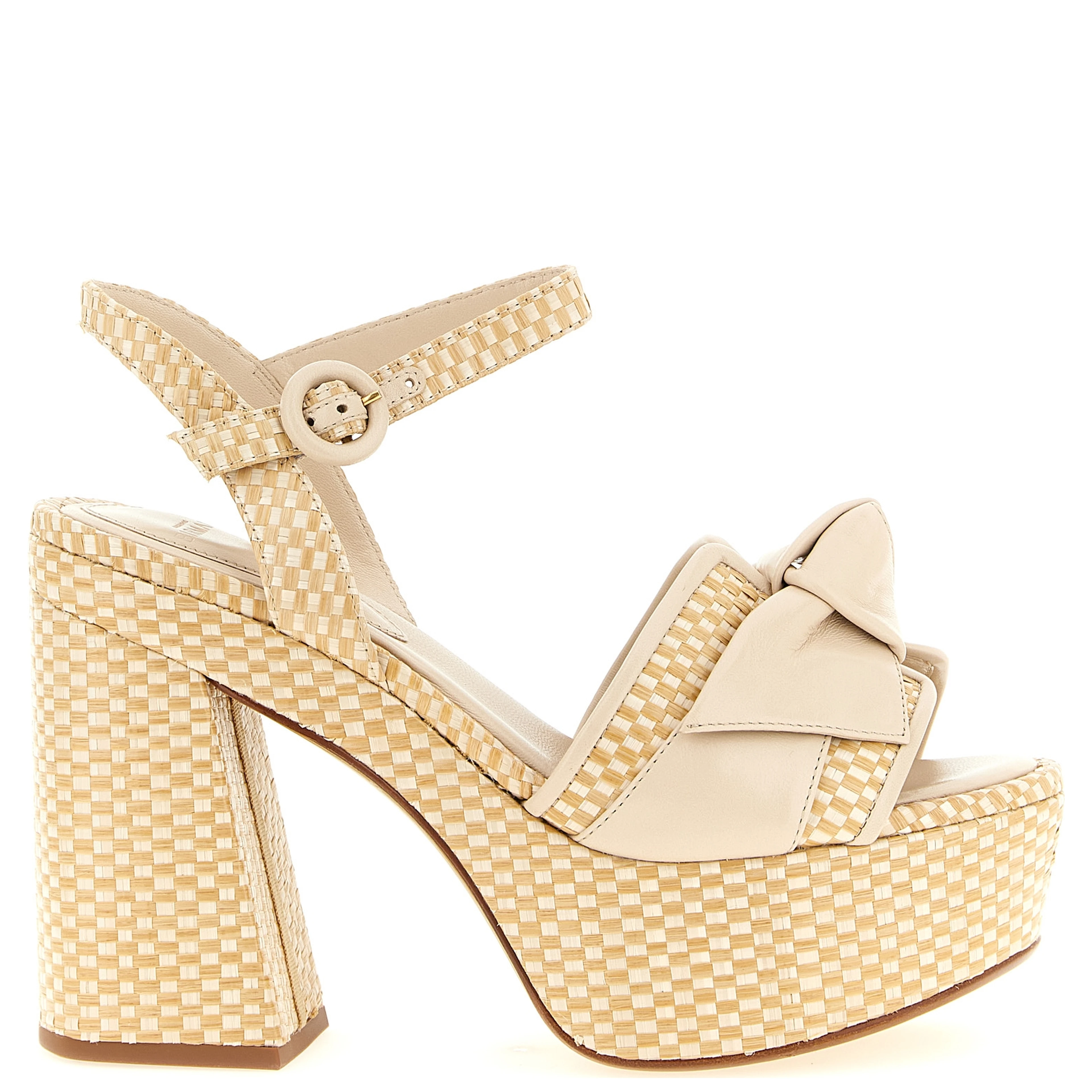 Beige Cowhide Stiletto Heel Sandals