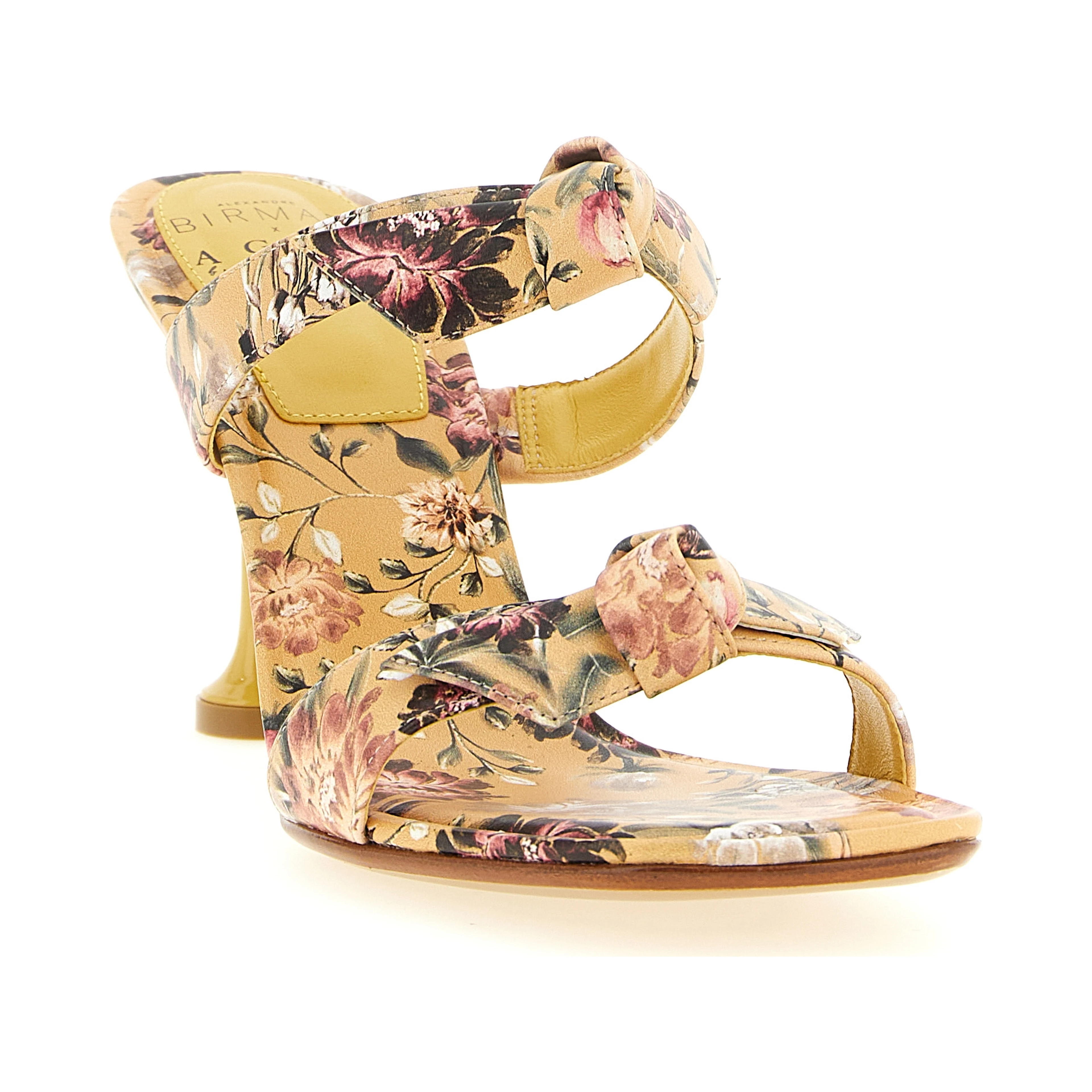 Bicolor Cowhide Stiletto Heel Sandals