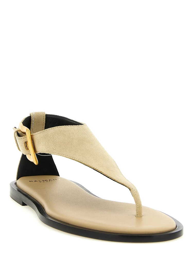Beige Calfskin Flat Sandals alternative