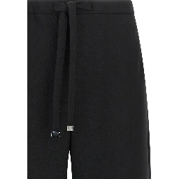 Black Virgin Wool Joggers (Workout Pants)