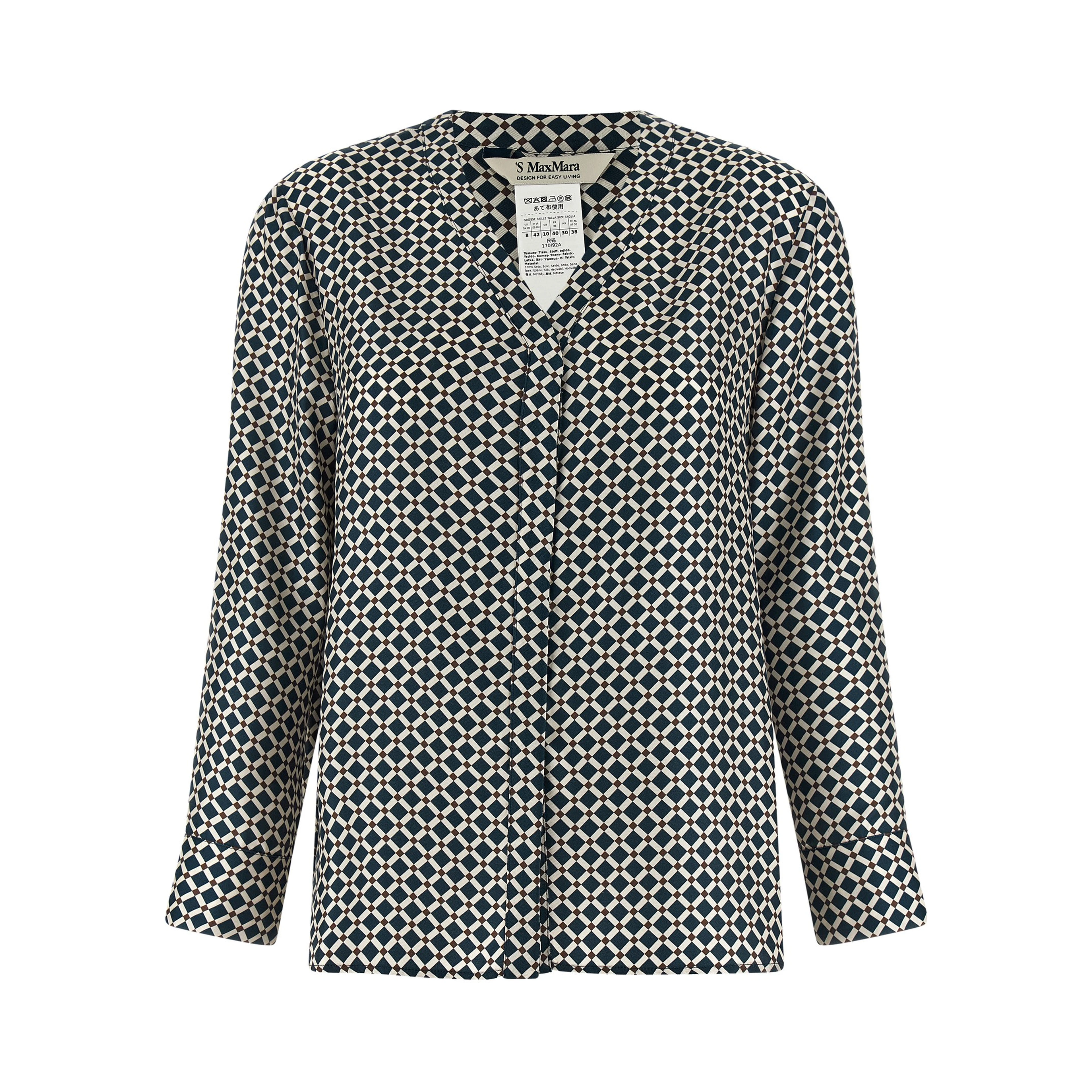Blue Silk Blouse