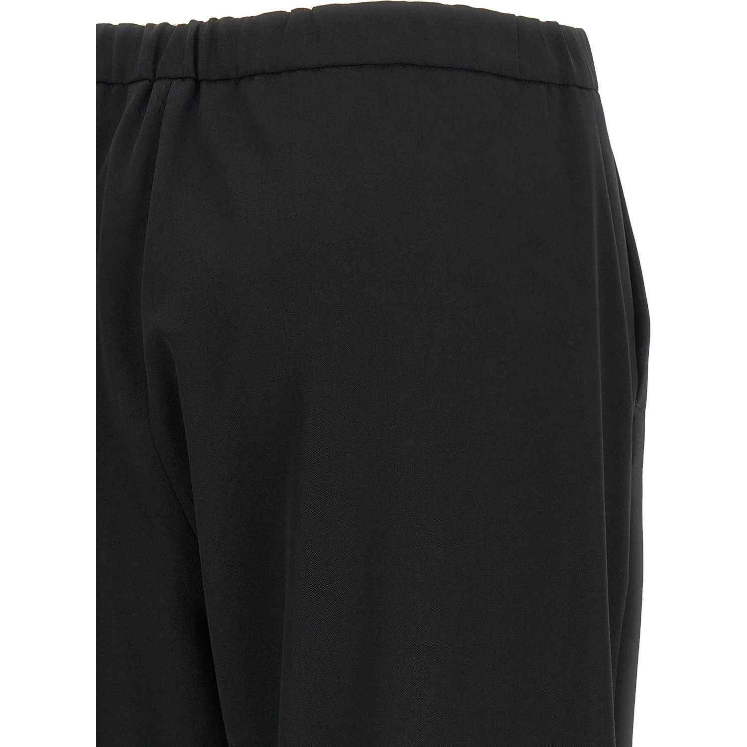 Black Virgin Wool Joggers (Workout Pants)