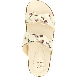 White Cowhide Slides