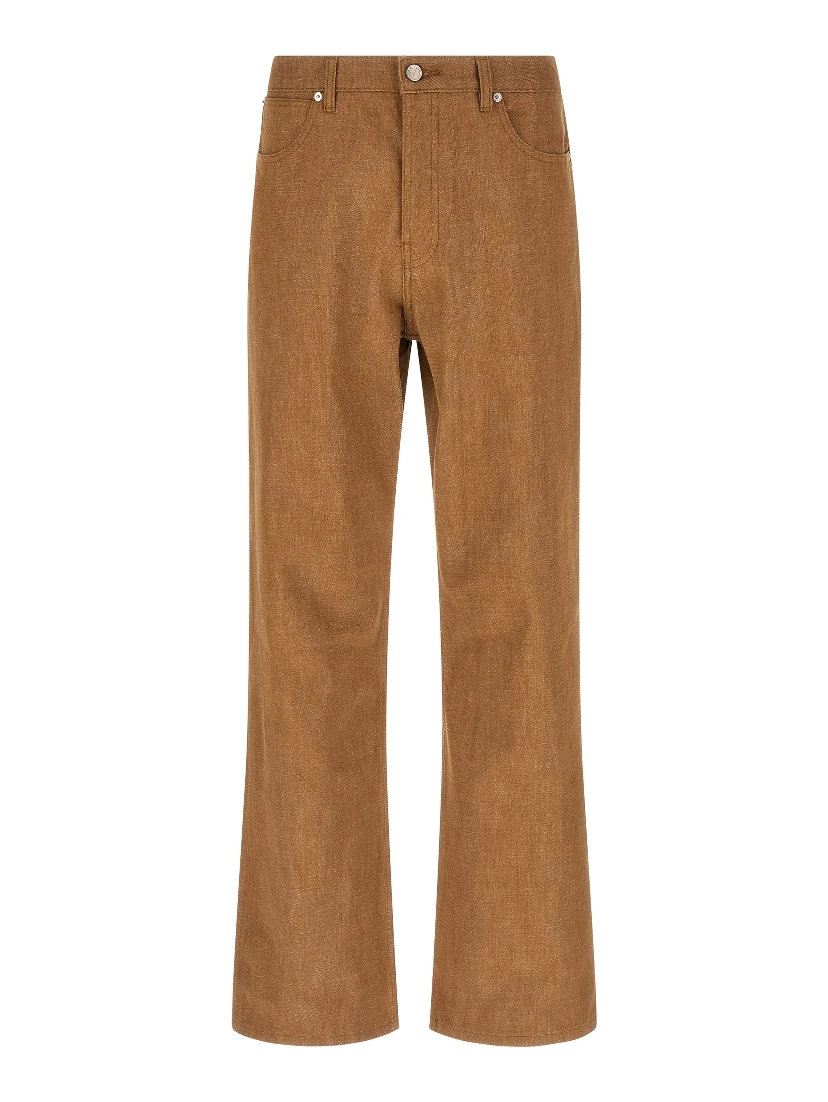 Brown Cotton Jeans Denim