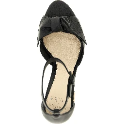 Black Cowhide Stiletto Heel Sandals