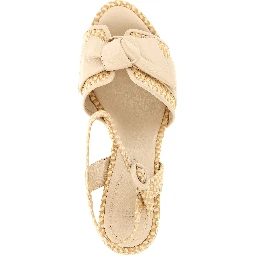 Beige Cowhide Stiletto Heel Sandals