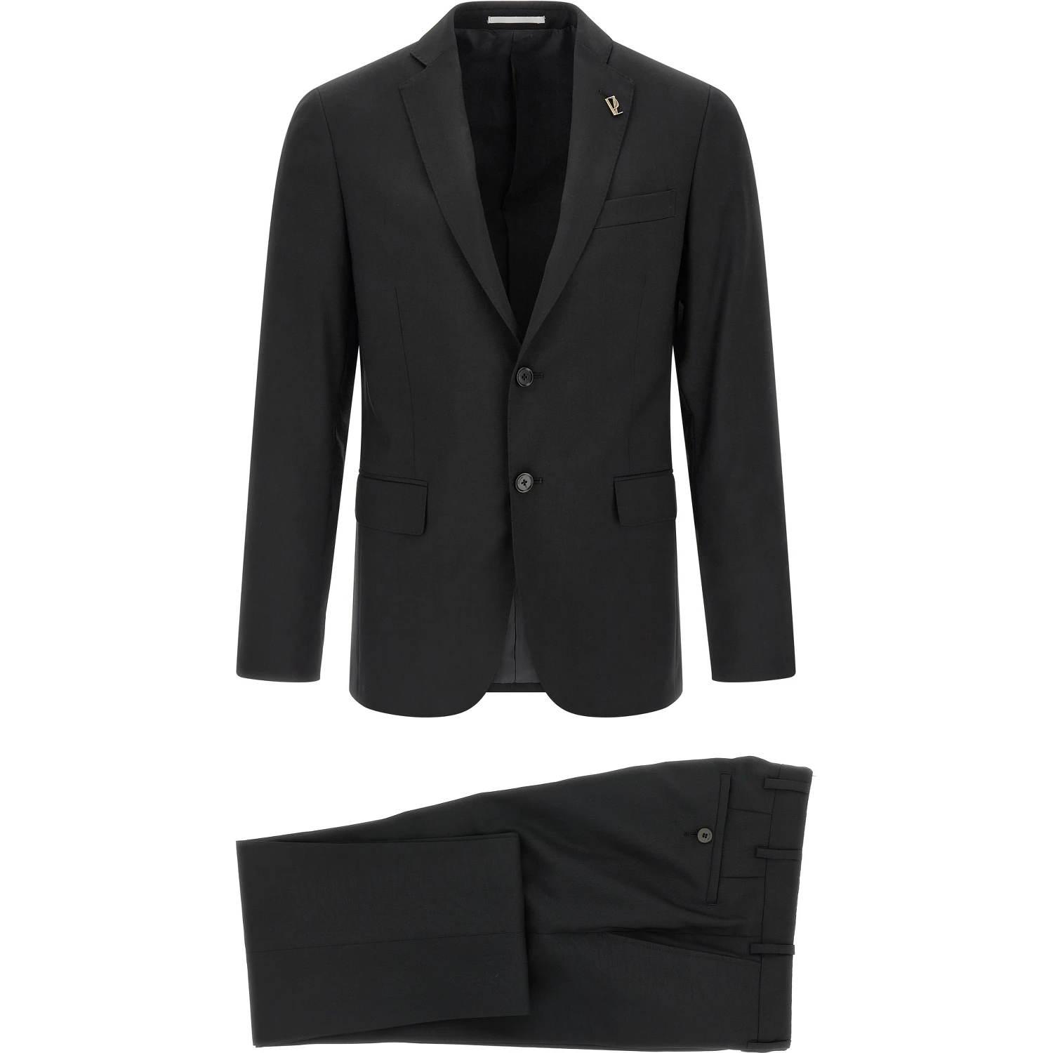 Black Wool Two-Piece Suit
