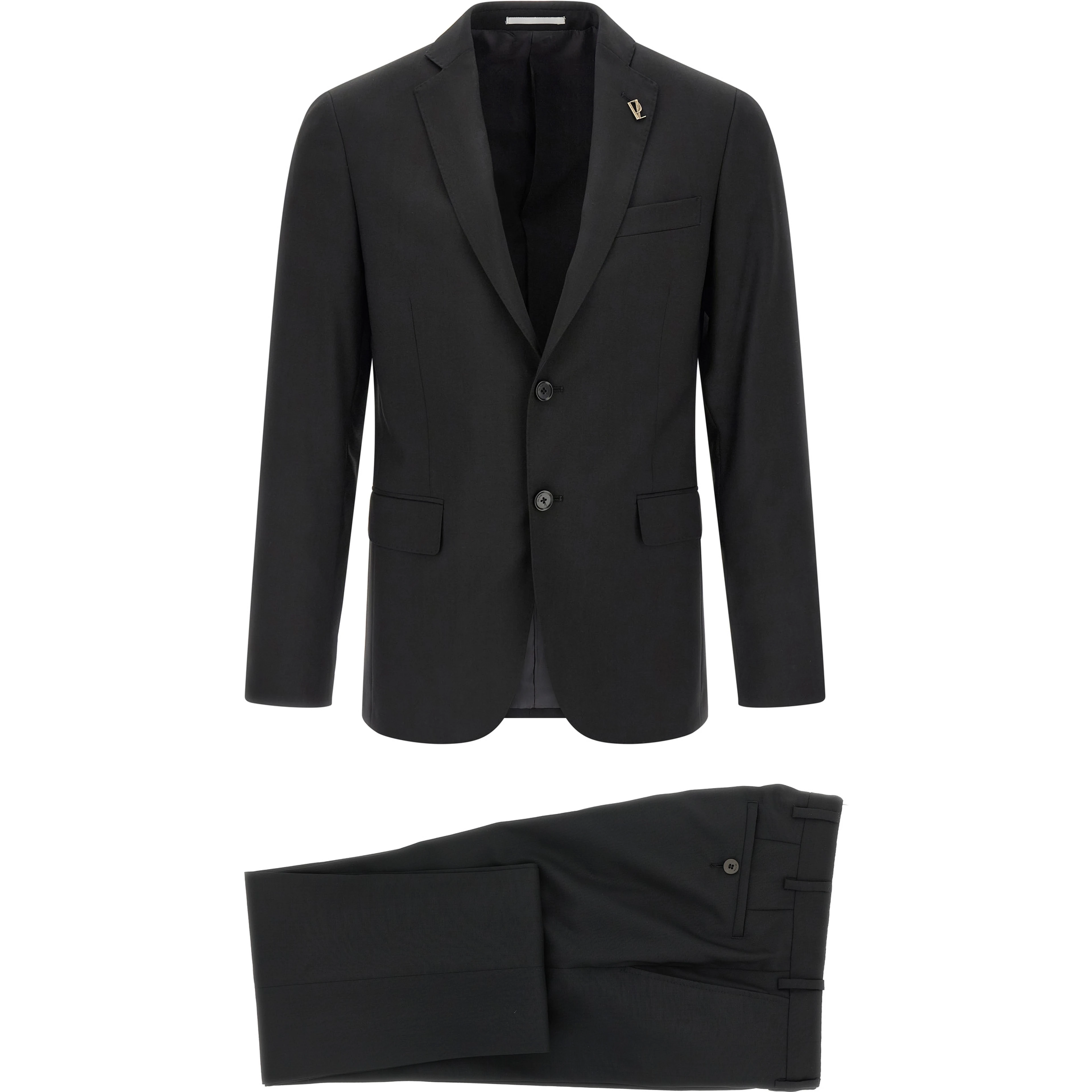 Black Wool Two-Piece Suit