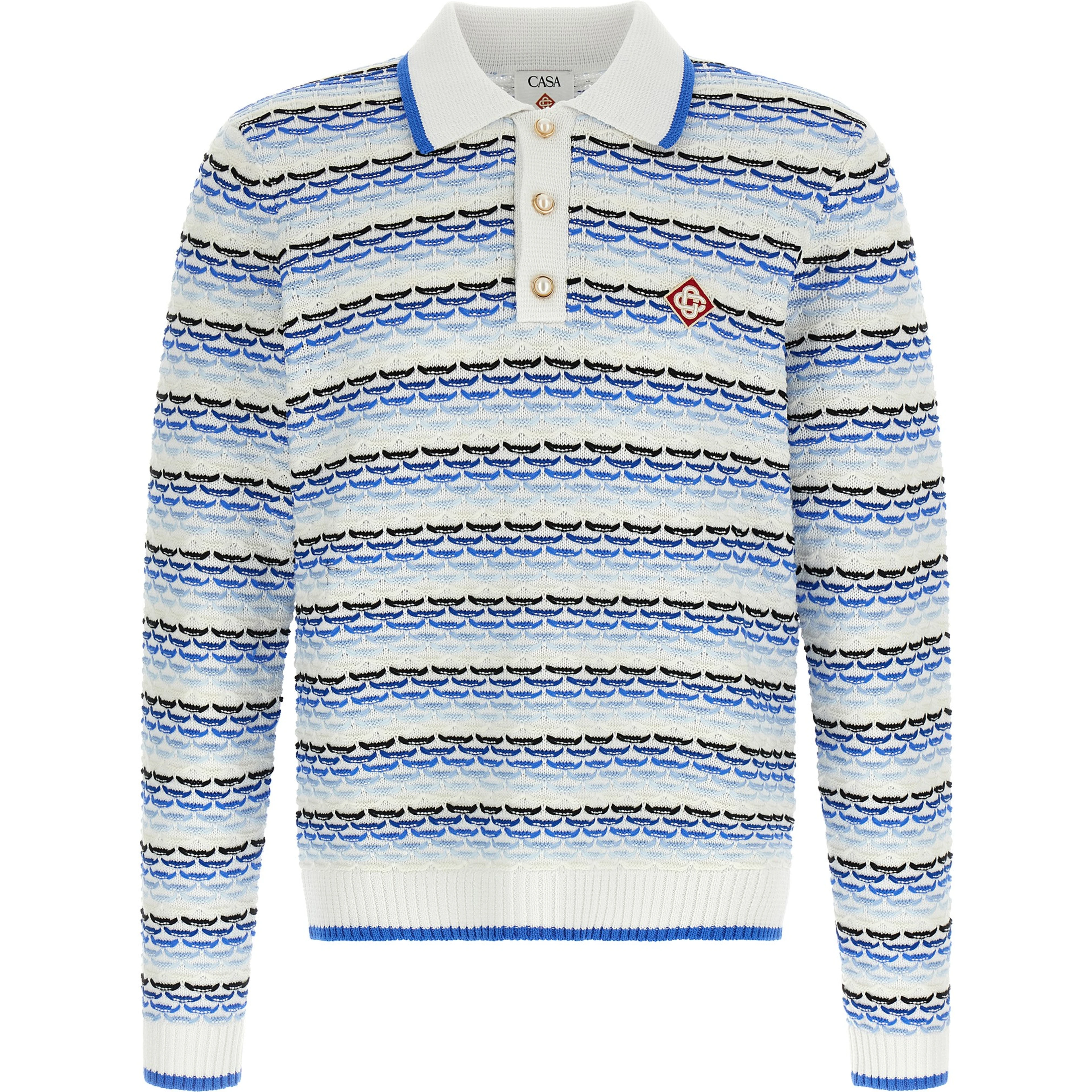 Blue Cotton Polo Shirt