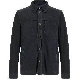 Blue Leather Leather Jacket